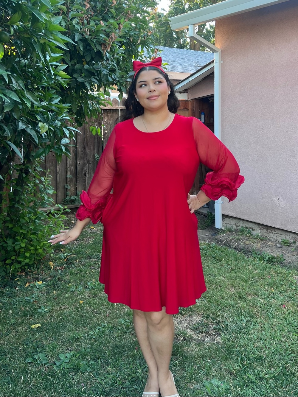 Red A-Line Dress | Women’s Plus Size 1X